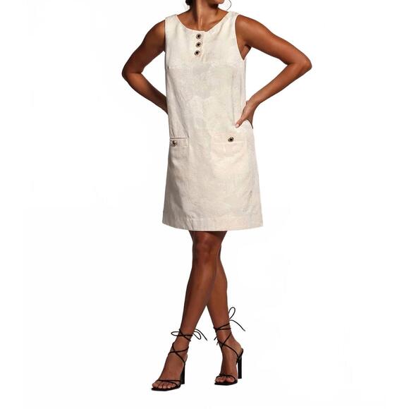 NEW TORI RICHARD for trees jacquard gigi dress in shell